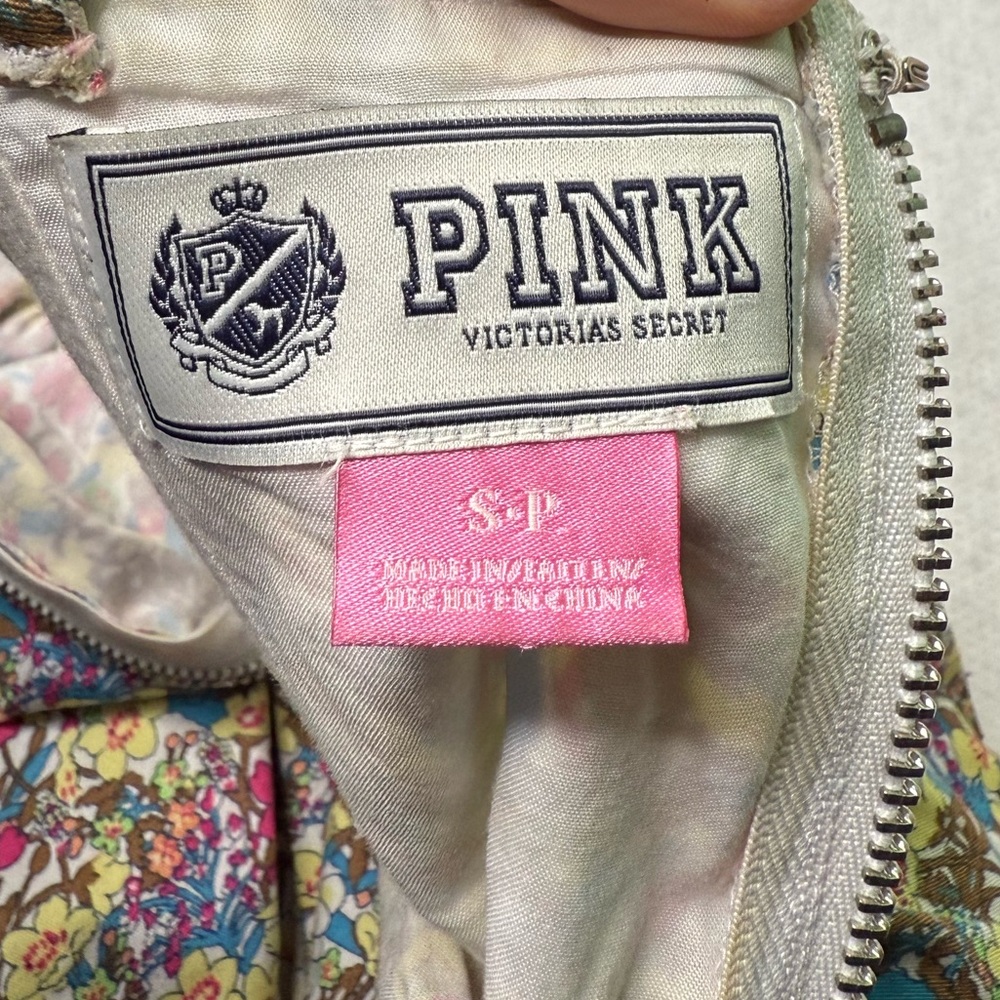 PINK Victoria's Secret Y2K Stretchy Floral Corset Dress Spaghetti Strap S Summer - Picture 3 of 11